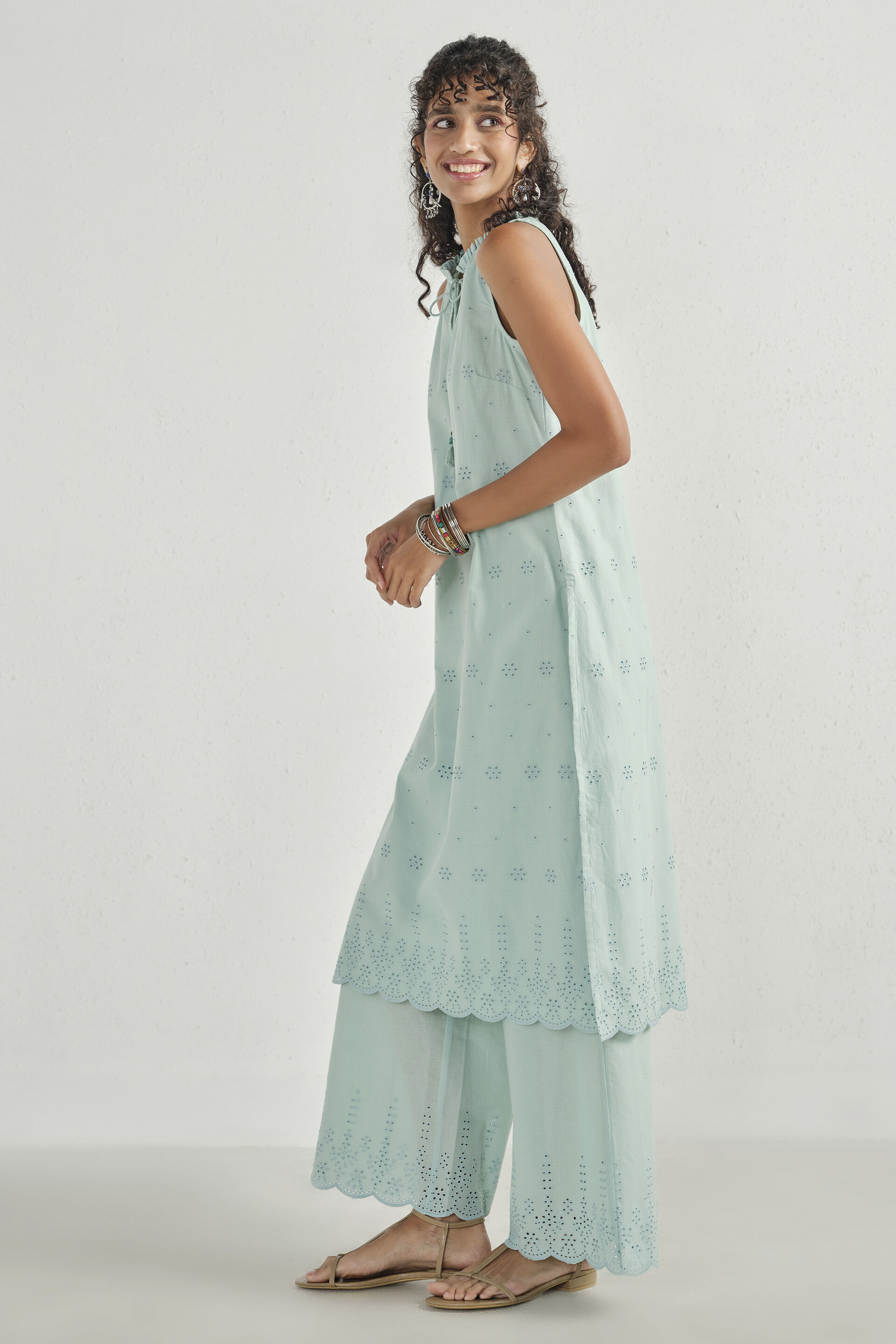 Pravya Teal Kurta Set, Teal, image 5